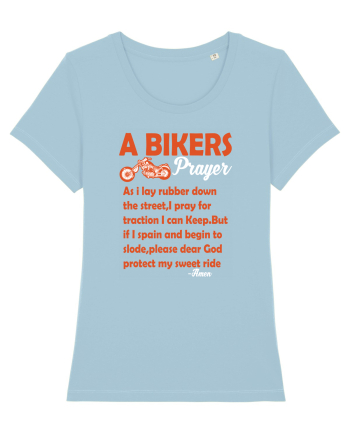 A biker Prayer Sky Blue