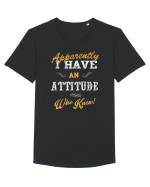 Attitude Puns Tricou mânecă scurtă guler larg Bărbat Skater