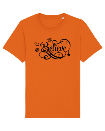 Believe Black Bright Orange