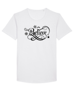 Believe Black Tricou mânecă scurtă guler larg Bărbat Skater