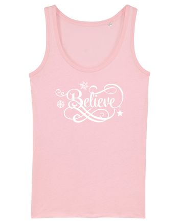 Believe White Cotton Pink