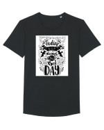 Today is always the best day Black Tricou mânecă scurtă guler larg Bărbat Skater