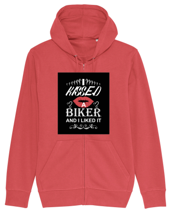 I kissed a biker white Carmine Red