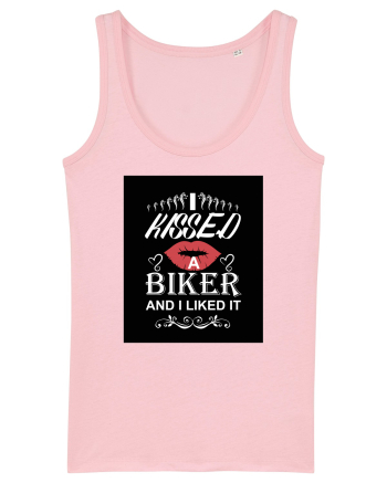 I kissed a biker white Cotton Pink