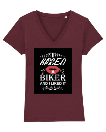 I kissed a biker white Burgundy