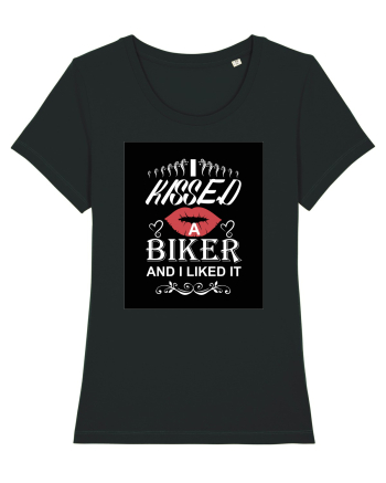 I kissed a biker white Black