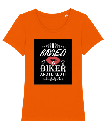 I kissed a biker white Bright Orange