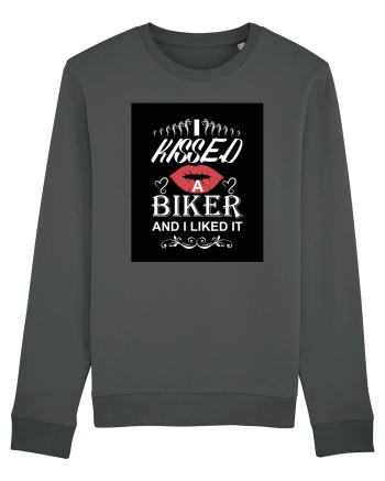 I kissed a biker white Anthracite