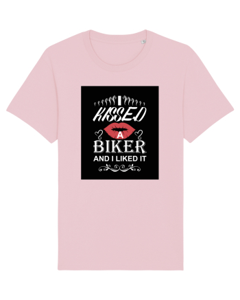 I kissed a biker white Cotton Pink