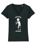 Zombie fara Cafea Tricou mânecă scurtă guler V Damă Evoker