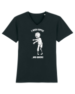 Zombie fara Cafea Tricou mânecă scurtă guler V Bărbat Presenter