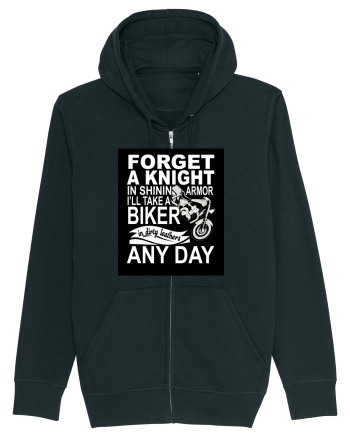 Biker in dirty leathers Black
