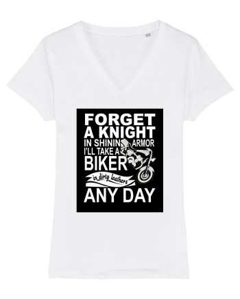 Biker in dirty leathers White