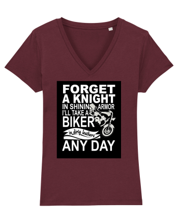 Biker in dirty leathers Burgundy