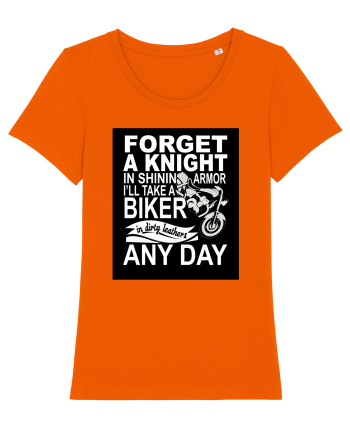 Biker in dirty leathers Bright Orange