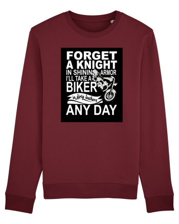 Biker in dirty leathers Burgundy