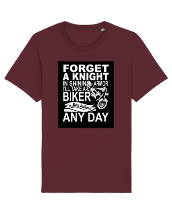 Biker in dirty leathers Burgundy