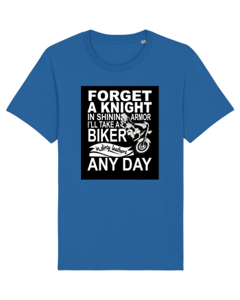 Biker in dirty leathers Royal Blue
