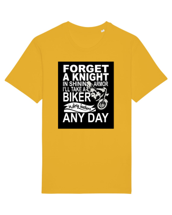 Biker in dirty leathers Spectra Yellow