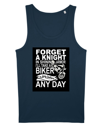 Biker in dirty leathers Navy