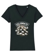 Celebrate Diversity Tricou mânecă scurtă guler V Damă Evoker