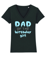 Mom of the birthday girl Blue Tricou mânecă scurtă guler V Damă Evoker