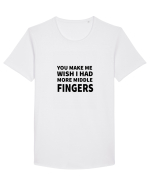 You Make Me Wish I Had More Middle Fingers Tricou mânecă scurtă guler larg Bărbat Skater