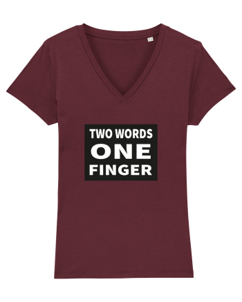Two Words One Finger Burgundy