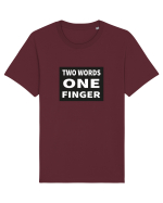 Two Words One Finger Tricou mânecă scurtă Unisex Rocker