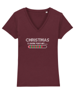 Christmas Is Loading Tricou mânecă scurtă guler V Damă Evoker