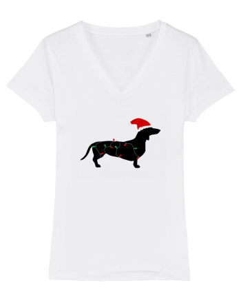 Santa Dog White