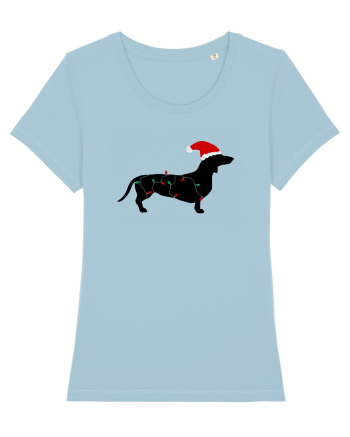 Santa Dog Sky Blue