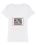 Tell Me Tricou mânecă scurtă guler V Damă Evoker