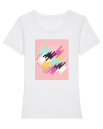 Puzzle Tricou mânecă scurtă guler larg fitted Damă Expresser