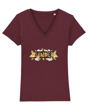 Summer Floral Burgundy