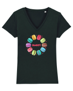 Sweet Macaroons Tricou mânecă scurtă guler V Damă Evoker