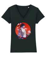 Japan Samurai Girl Tricou mânecă scurtă guler V Damă Evoker