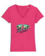 Beach Please Tricou mânecă scurtă guler V Damă Evoker