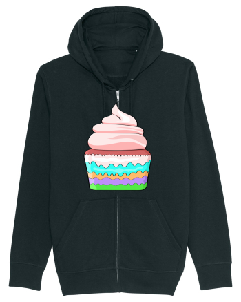 Delicious colored pink cupcake Black