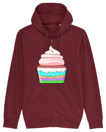 Delicious colored pink cupcake Burgundy