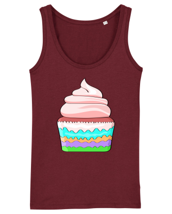Delicious colored pink cupcake Burgundy