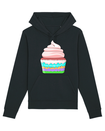 Delicious colored pink cupcake Black