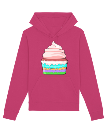 Delicious colored pink cupcake Raspberry
