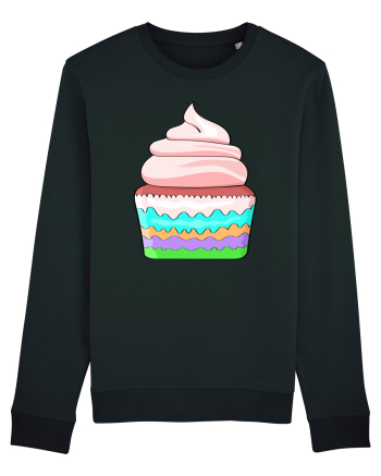 Delicious colored pink cupcake Black