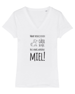 mielu Tricou mânecă scurtă guler V Damă Evoker