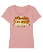 Chocolate IS The Answer,No Matter What Question Is Tricou mânecă scurtă guler larg fitted Damă Expresser