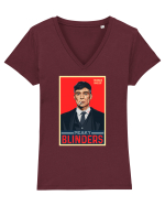 Thomas Shelby Tricou mânecă scurtă guler V Damă Evoker