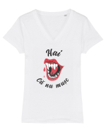 cu desene de Halloween - Hai ca nu musc Tricou mânecă scurtă guler V Damă Evoker