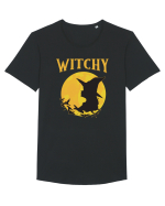 cu desene de Halloween - Witchy Tricou mânecă scurtă guler larg Bărbat Skater