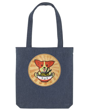 Corgi Eating Ramen Midnight Blue